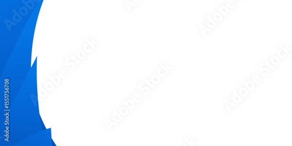 Fototapeta A modern, geometric background has a large white space for content. The left side features a blue, layered shape providing a clean, professional look.