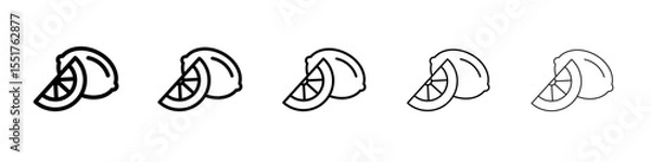 Obraz Citrus, lemon, lime, orange, tangerine slice icon simple illustration logo art