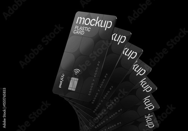 Obraz Stacked Credit Cards Mockup