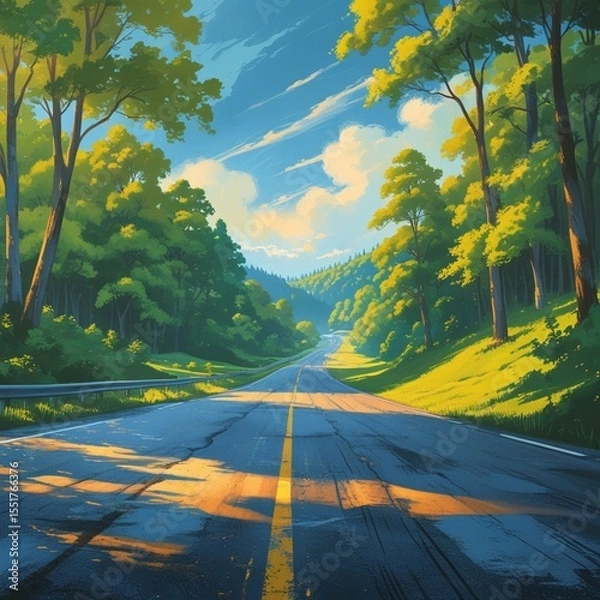 Obraz road in autumn forest