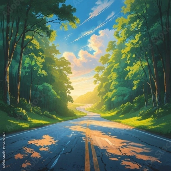 Obraz road in the forest