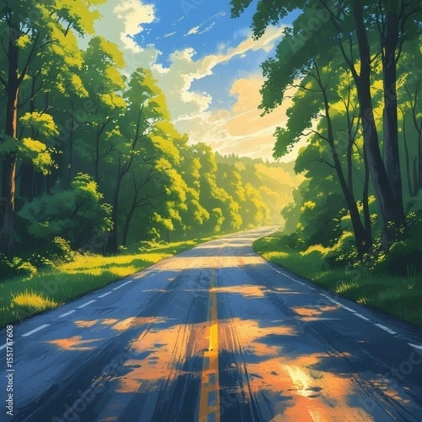 Obraz road through the forest