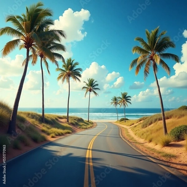 Obraz palm trees on the beach