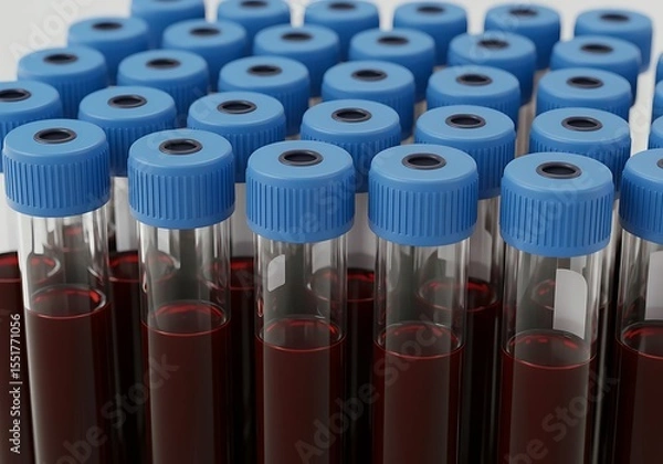 Fototapeta Blood samples in test tubes for medical analysis