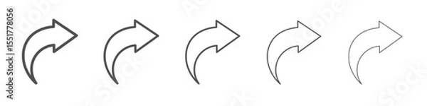 Fototapeta Curved arrow up icon simple illustration logo art