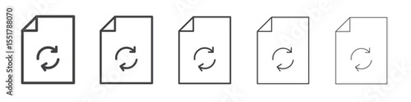 Fototapeta Document file sync icon simple illustration logo art