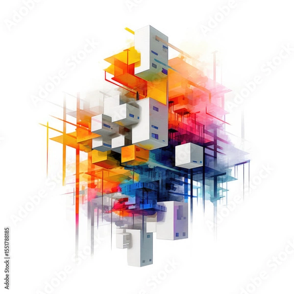 Fototapeta Abstract Art with Generative AI technology