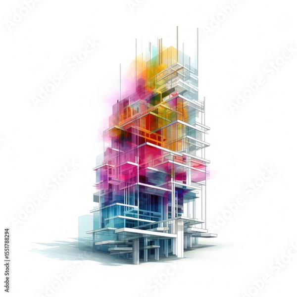 Fototapeta Abstract Art with Generative AI technology