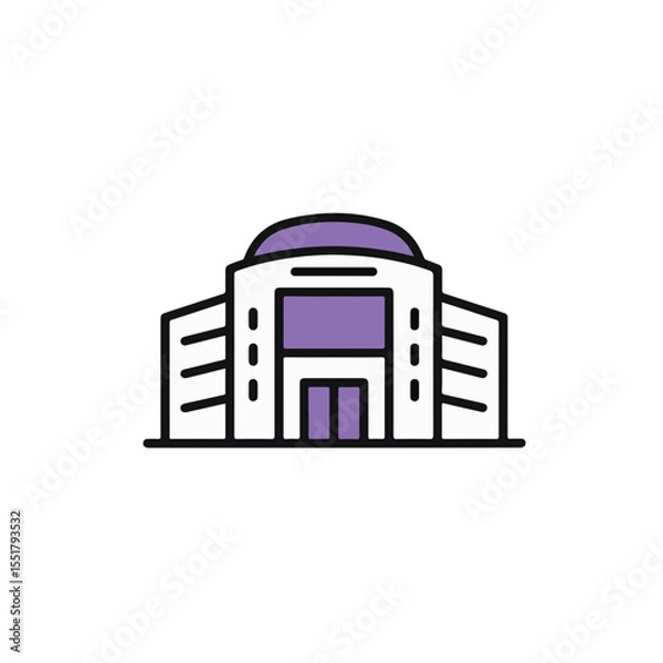 Fototapeta An illustration of a modern building with a unique design.