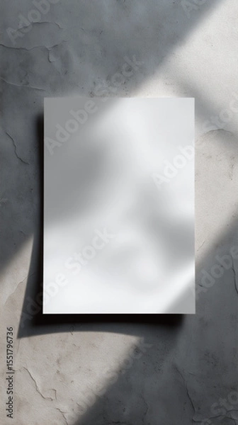 Obraz Blank white sheet of paper on texture concrete surface.