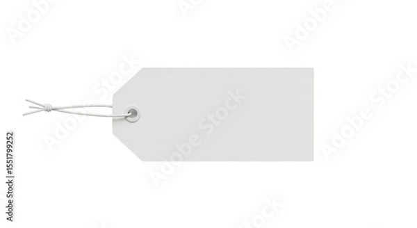 Obraz Isolated White Price Tag Blank Cardboard Label for Retail Sale