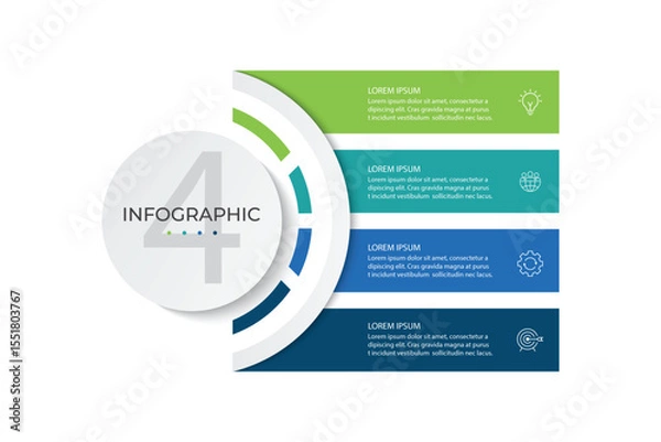 Obraz Vector infographic design template with 4 options or steps