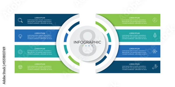 Obraz Vector infographic design template with 8 options or steps