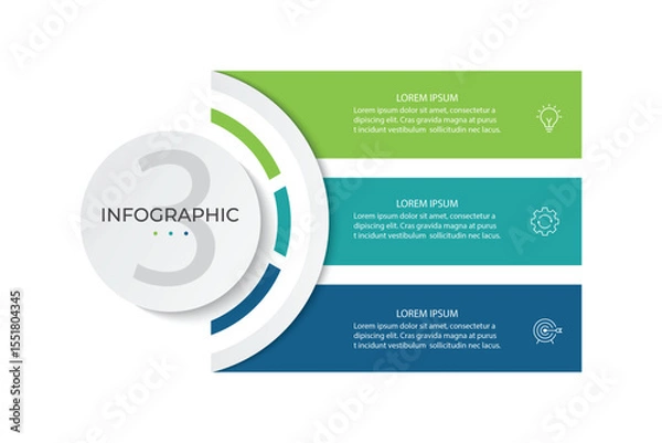 Obraz Vector infographic design template with 3 options or steps