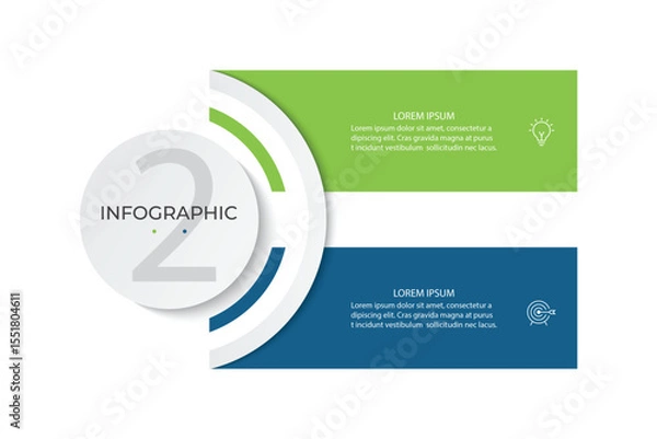 Obraz Vector infographic design template with 2 options or steps