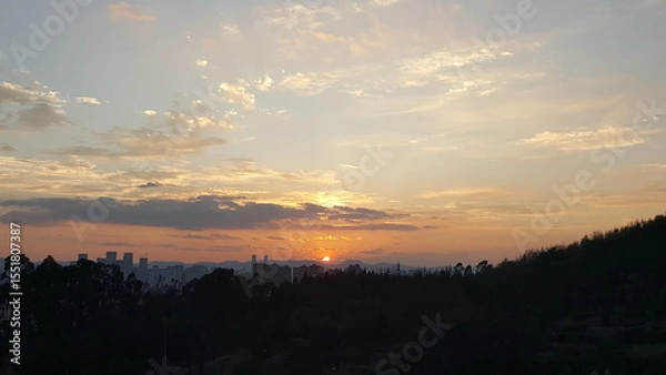 Obraz sunset over the mountains