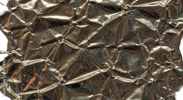 Fototapeta Shiny Silver Foil Metallic Crumpled Texture Surface Abstract Background