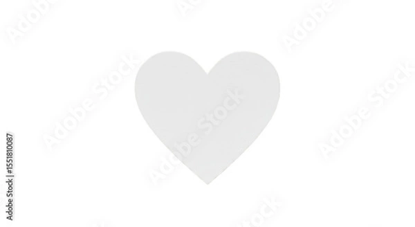 Obraz Simple White Heart Shape Graphic Element Isolated Transparent Background