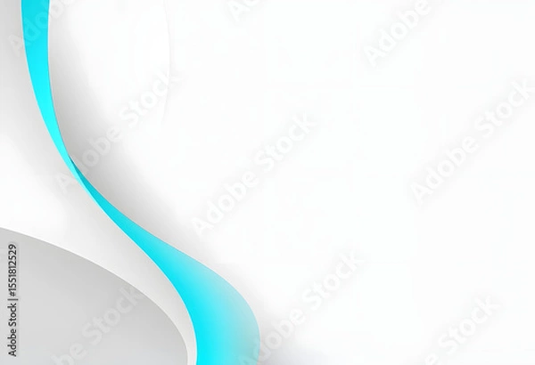 Obraz シアンとグレーのクリーンなビジネス用曲線背景