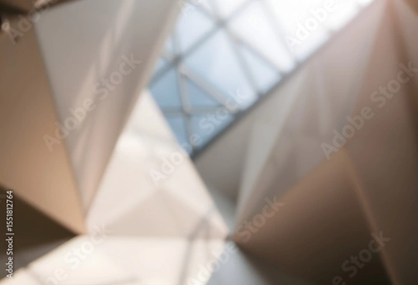 Obraz 奥行きのあるぼかし効果を伴った幾何学構造背景