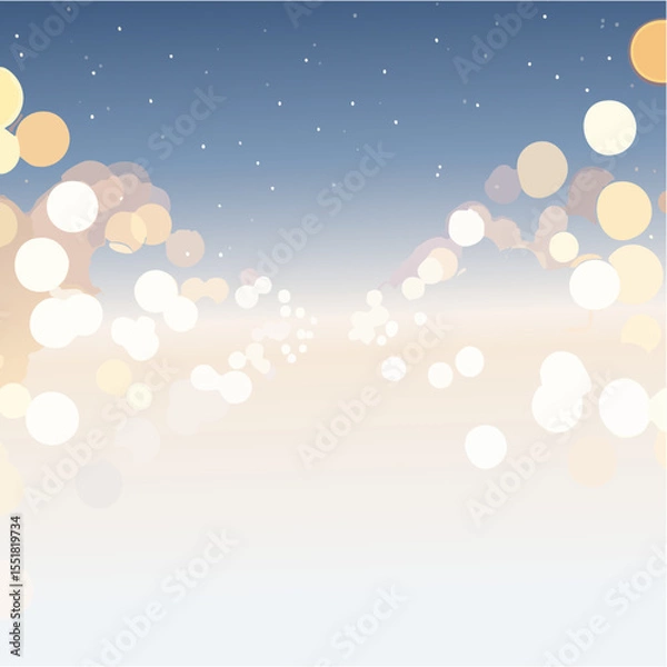 Obraz Dreamy Sky with Bokeh Lights and Stars - Atmospheric Illustration