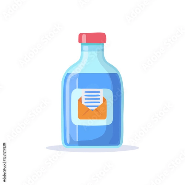 Obraz Water bottle filled with an email icon, symbolizing email marketing campaigns