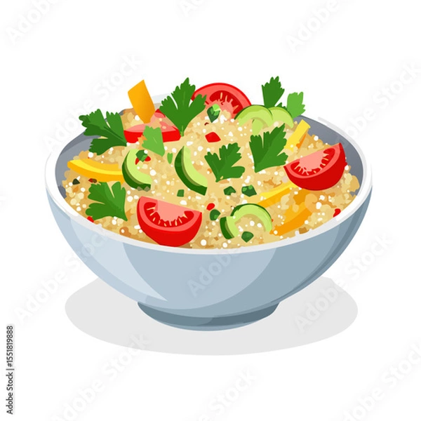 Obraz Fresh Tabbouleh Salad in a Bowl - Delicious and Healthy Vegetarian Meal
