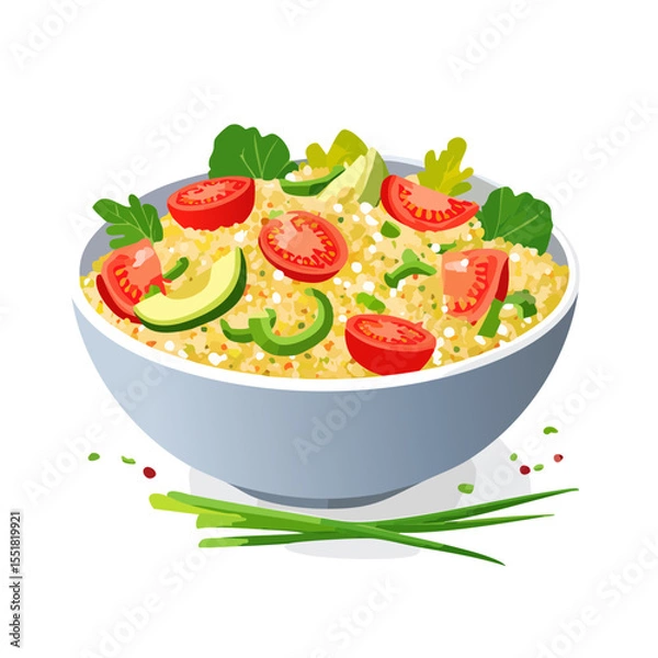 Obraz Mediterranean Quinoa Salad with Vegetables in a Bowl