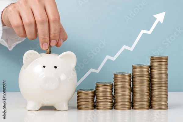 Obraz piggy bank and money