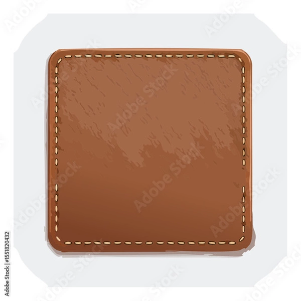 Obraz Stitched Leather Patch Illustration for Crafts and DIY Projects