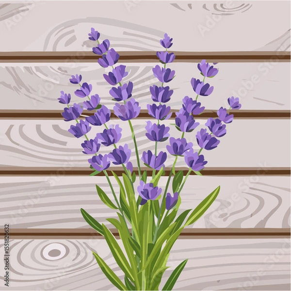 Obraz Elegant Lavender Bouquet on Weathered Wood Background