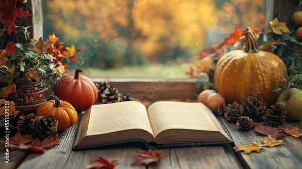 Fototapeta 3D render of Thanksgiving recipe book