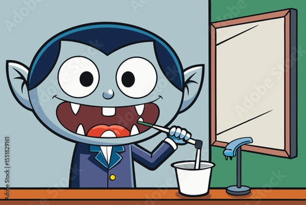 Obraz Vampire brush teeth