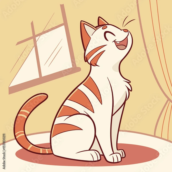 Obraz Set of cute cat with different emotions. illustration vector