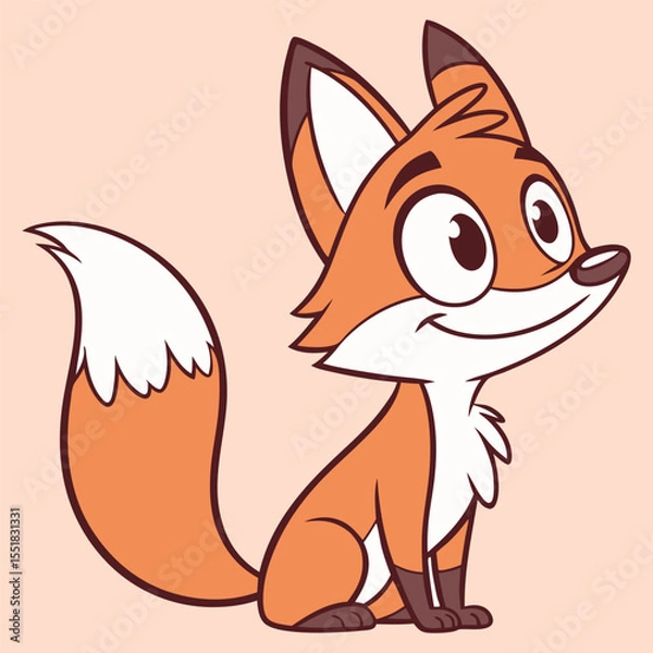 Obraz Cute cartoon fox set. Cartoon animal character design. Flat vector illustration isolated on a white background.