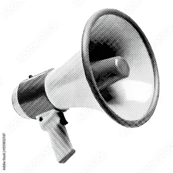 Obraz Halftone Megaphone, Cut Out