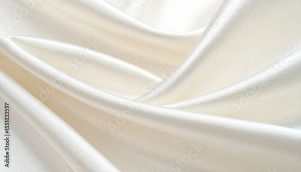 Obraz Luxurious white fabric texture, smooth, elegant background for design projects and photography