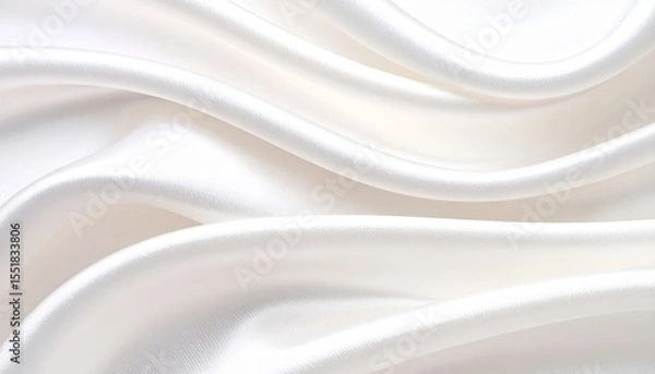 Obraz Luxurious white silk fabric background texture, smooth and flowing drapery for elegant designs