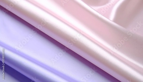 Obraz Shimmering elegance, closeup of luxurious pink and blue satin fabric with delicate folds