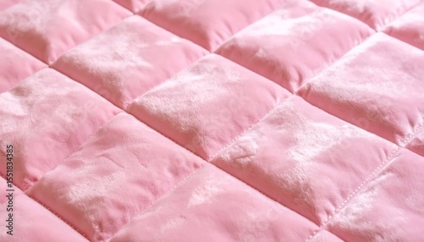 Obraz Cozy pink quilted blanket on white, soft, warm, and perfect for snuggling soft