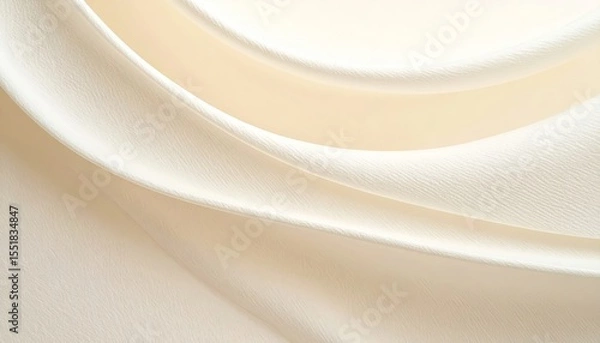 Obraz Flowing white fabric, elegant curves and contemporary design for modern interiors fashion