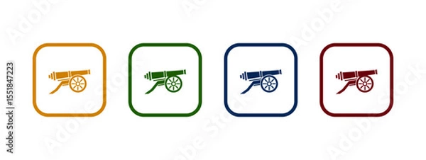 Fototapeta cannon icon vector illustration. cannon icon in different color design.