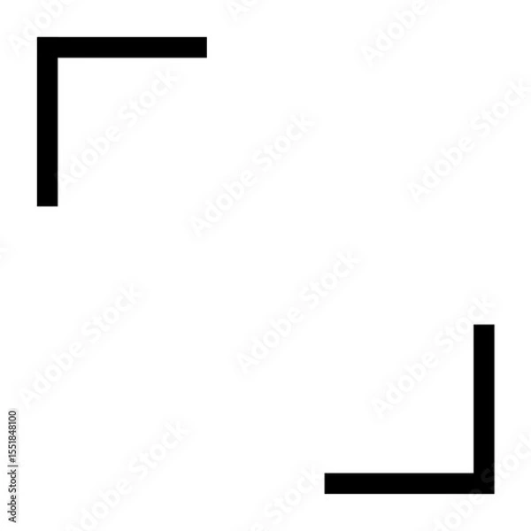 Obraz 太めの鍵カッコ　枠　飾り　フレーム　ベクター素材