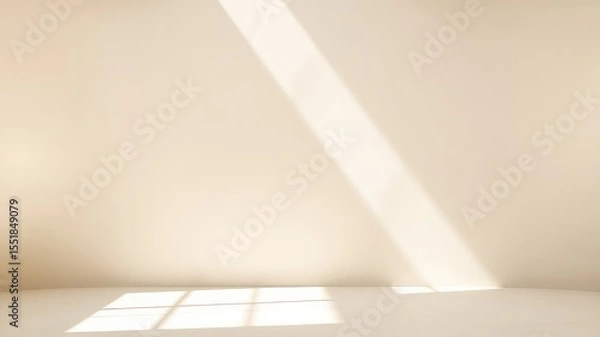 Obraz Interior space featuring a wall with a rectangular light beam falling in through an unseen window