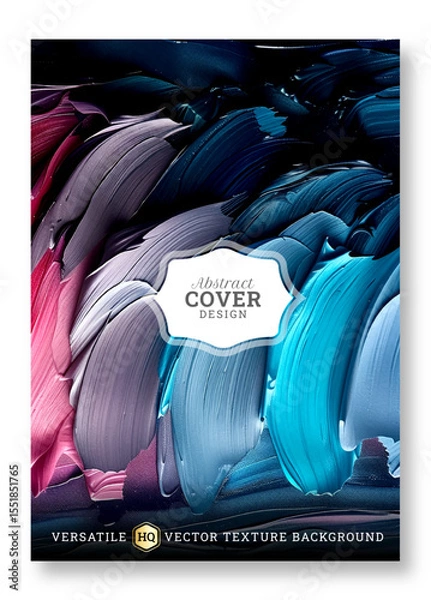 Obraz Business brochure template, impasto brush stroke texture, wedding invitation template, universal background, versatile vector background, creative brochure template, invitation template art