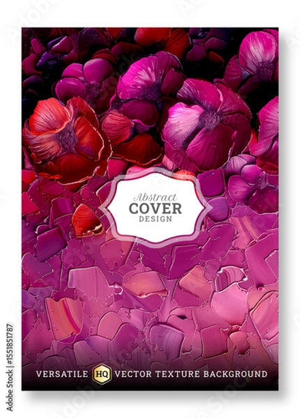 Obraz Abstract business brochure template, impasto floral texture, wedding invitation template, universal background, versatile vector background, creative brochure template, invitation template art