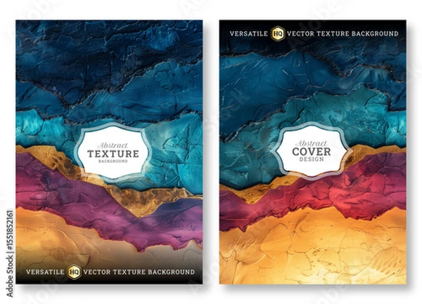 Obraz Business brochure template, impasto layered texture, wedding invitation template, universal background, versatile vector background, creative brochure template, invitation template