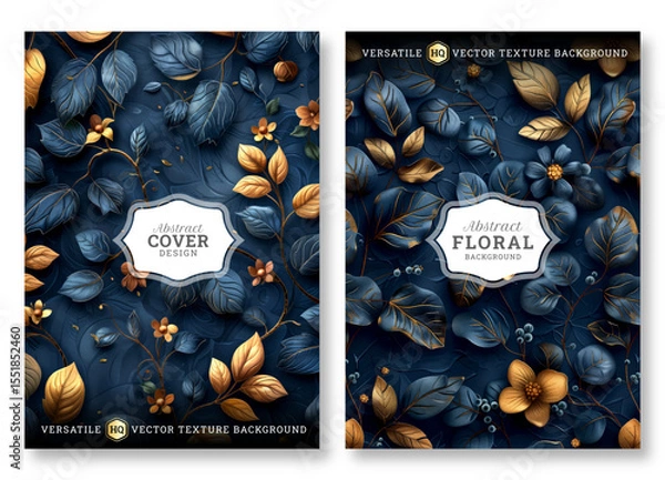 Obraz Floral business brochure template, luxury floral art wedding invitation template, universal background, versatile vector background, creative brochure template, invitation template