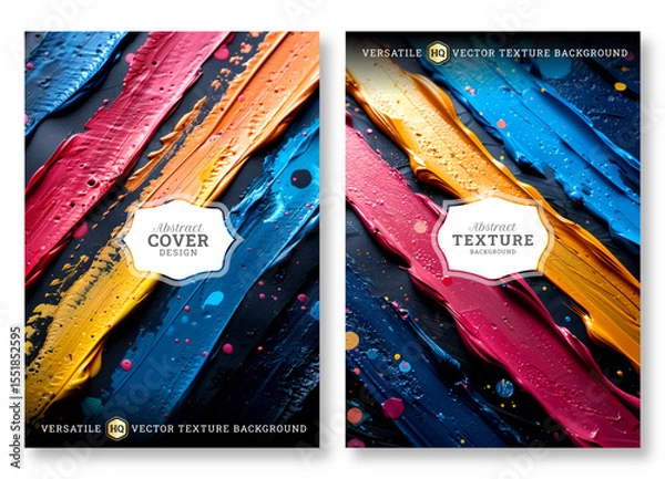 Obraz Flyer template, business brochure template, abstract brush stroke art, wedding invitation template, universal background, versatile vector background, creative brochure template, invitation template