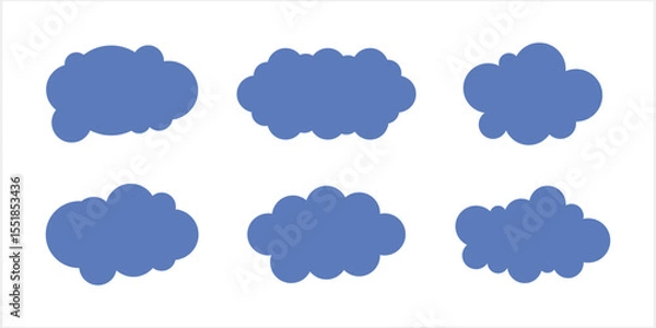 Fototapeta Cloud set icon isolated. Weather symbol clipart. Stencil Vector stock illustration